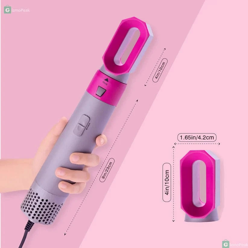 5-in-1 Hair-Styler Set Manual Curl, Straighten, Wave, and Volumizer by QuickTech