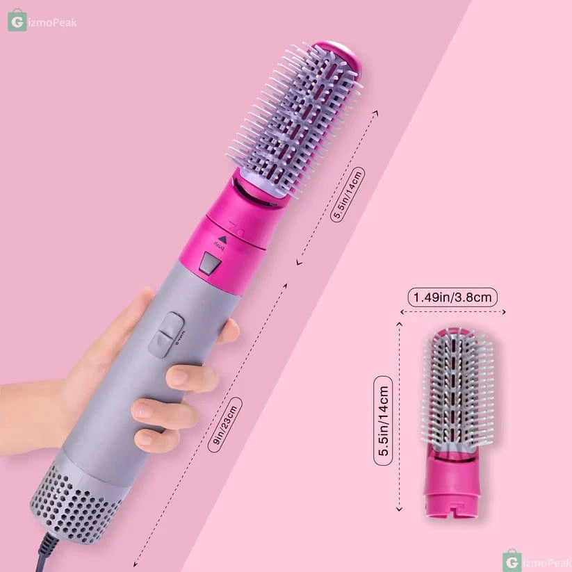 5-in-1 Hair-Styler Set Manual Curl, Straighten, Wave, and Volumizer by QuickTech