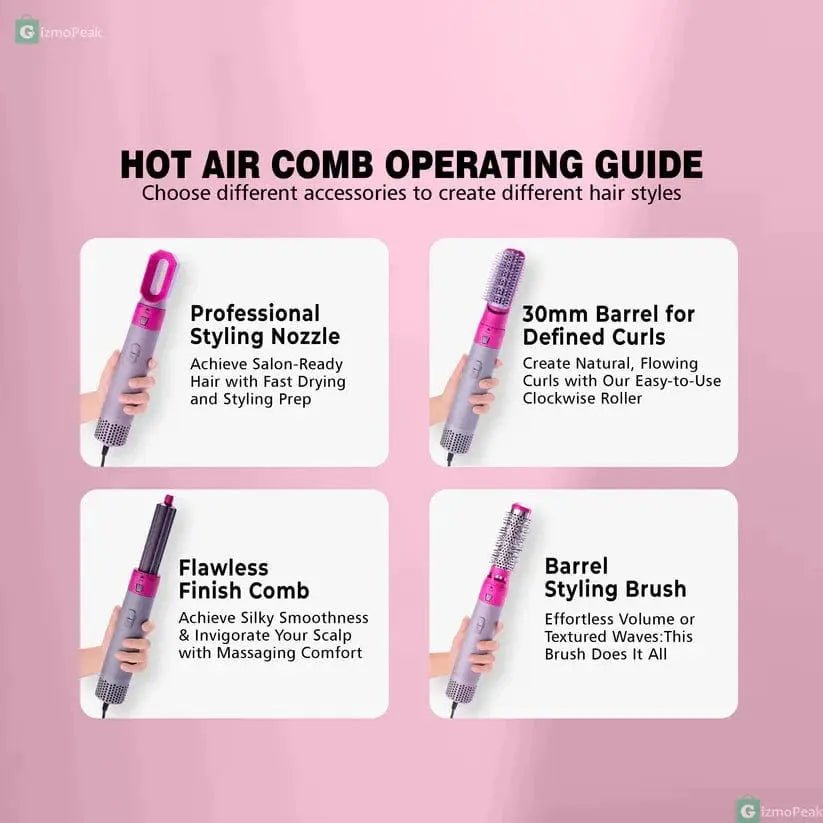 5 in 1 Hair Styler Set - Curl, Straighten, Wave & VolumizerQuickTechQuickTech5 - in - 1 Hair - Styler Set Manual Curl, Straighten,Wave, and Volumizer QuickTech QuickTech