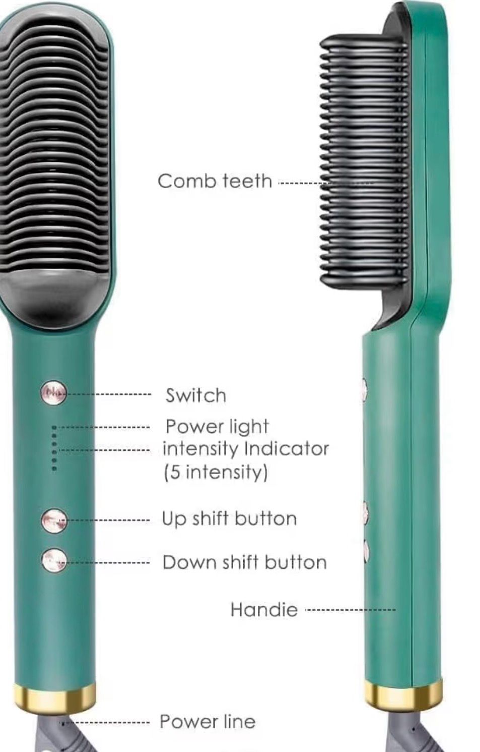 2-in-1 Electric Hair Straightener Brush