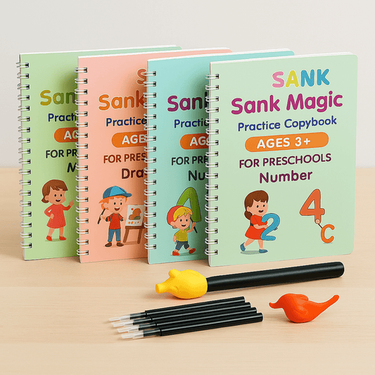 Kid's Magic Reusable CopyBook (10 Refill, 4 Book, 1 Pen, 1 Grip)QuickTechQuickTechKid's Magic Reusable CopyBook (10 Refill, 4 Book, 1 Pen, 1 Grip) QuickTech QuickTech